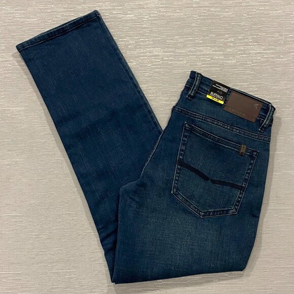 Buffalo David Bitton Jack Jeans Mens 32 x 32 Slim Fit Straight Dark Wash Denim - Picture 2 of 11